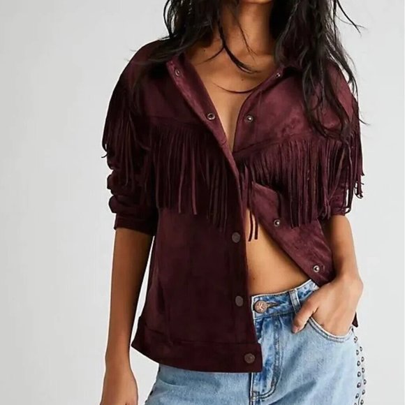 Free People Jackets & Blazers - NWT Free People We the Free Cosmic Karma Fringe Jacket